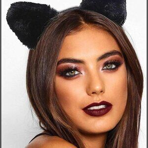Cute Cat Ears Headbands Black Plush Bunny Ear Headband Headpieces Women Party Ha
